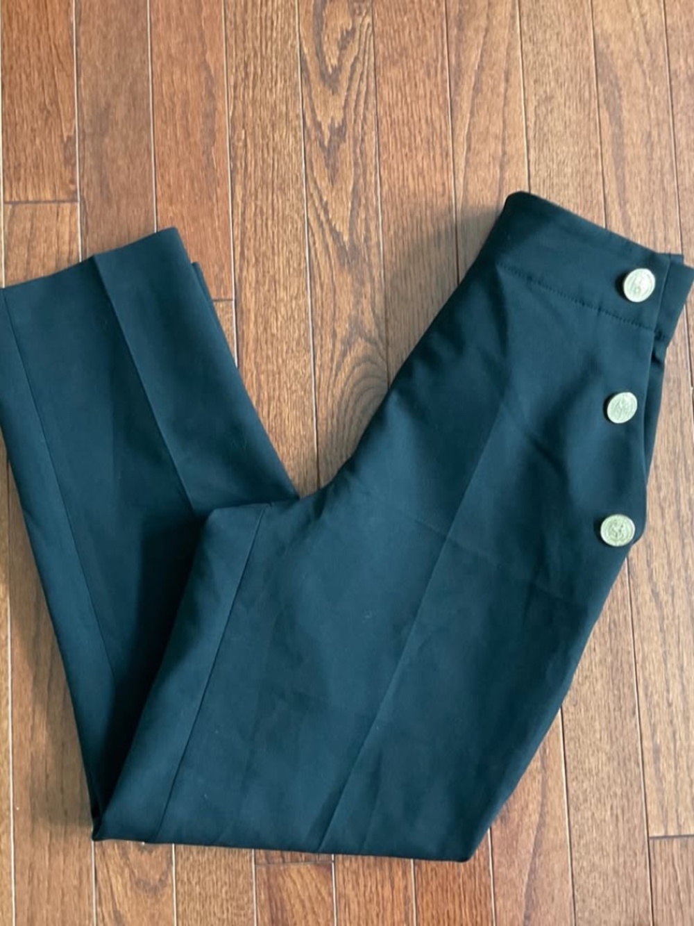 Zara Black Pants with Gold Buttons 26x26"